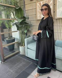Abaya pour femmes en satin de luxe, manches longues, anti-rides, faite à la main, style Istanbul, petite taille, traditionnelle, musulmane, vente en gros - Product Image 3