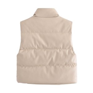 Chaqueta de Moda para Mujer, Cuello Alto, Cremallera, Corta, Acolchada - Product Image 2