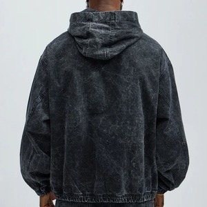 Sudadera con Capucha Vintage de Alta Calidad, Estilo Lavado Ácido, Serie High Street para Otoño, Sudaderas para Hombre - Product Image 4