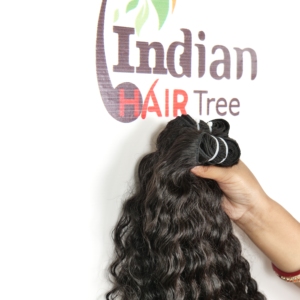 Extensions de cheveux vierges indiens de couleur naturelle de la meilleure qualité, traitement chimique de faisceaux bruts à cuticule alignée pour un style ondulé naturel - Product Image 4