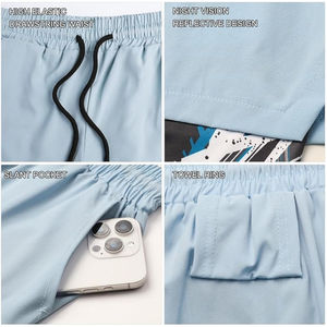 Shorts de jogging pour hommes de qualité supérieure OEM, shorts en tissu de soie, mi-fins, respirants, pour la course en plein air, shorts de sport amples pour hommes - Product Image 4