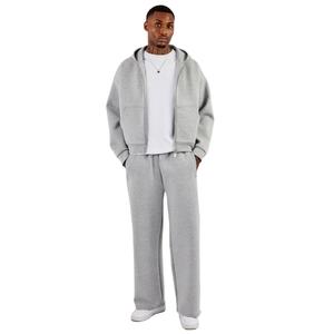 Nouveauté Sweat-shirt gris ample personnalisé et pantalon large à jambes larges Broderie Coton de haute qualité Sweat-shirt d'hiver lourd Ensemble de survêtement pour homme - Product Image 1