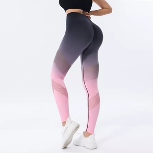 Pantalon de yoga personnalisé taille haute Offre Spéciale vêtements de sport en soie pour femmes leggings d'entraînement serrés avec logo vente en gros pour une utilisation en salle de sport - Product Image 4