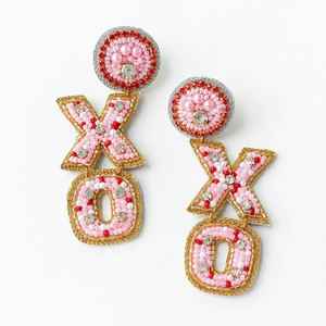 Pendientes de tuerca de estilo americano europeo clásico blanco rojo oro rebordear conjunto de cuentas occidentales para atuendo de boda bohemio al por mayor - Product Image 5