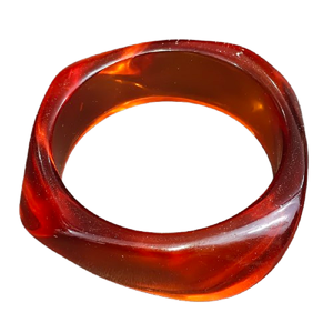 Brazalete de Resina Ámbar Grueso Estilo Vintage, Forma Irregular Translúcida, Brazalete Acrílico Grueso, Accesorio de Moda de Alta Gama, Duradero - Product Image 4