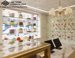 Custom Bakery Furniture Design Stylish Wooden Bakery Tiered <strong>Display</strong> Modern Coffee <strong>Shop</strong> Bar <strong>Candy</strong> Cake <strong>Counter</strong> - Product Image 5