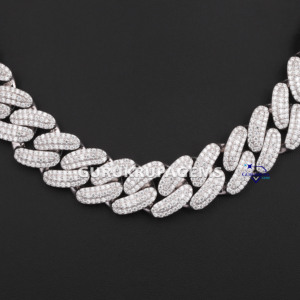 สายสร้อยเชื่อมเพชรสไตล์คิวบาน18มม. ทำจากเงินสเตอลิง925 - Product Image 4