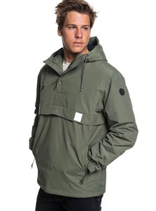 Anorak coupe-vent pull à demi-fermeture éclair personnalisé OEM pour hommes veste Streetwear de couleur unie avec poches en toile pour le printemps - Product Image 5