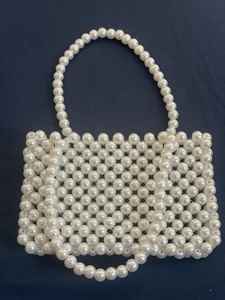 Sac Hobo en plastique perlé perle ivoire sac à main moderne fait à la main | Sac à bandoulière élégant en perles | Grand rangement de garde-robe - Product Image 4