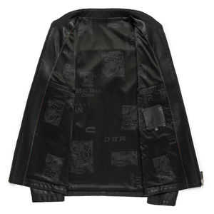 Chaqueta de cuero para hombre nueva del mundo 2025, chaqueta con cuello de pie, chaqueta informal de negocios de gama alta, gruesa y delgada, puede elegir OEM - Product Image 4