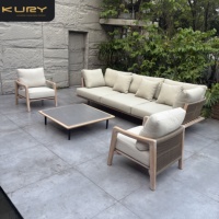 Luxuriöses Aluminium-Rahmen Hotel-Outdoor-Möbel UV-Beständiger Gewebter Seil-Sessel Gartenstuhl Terrassen-Möbel Sofa-Set
