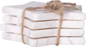 Nouveau design étoile blanche Accents polis étoiles décor à la maison moderne élégant sous-verres en marbre Premium tapis d'affichage de table Pad élégant - Product Image 3