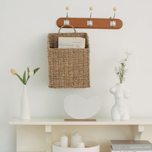 Lowest cost home office decor seagrass wall hanging letter holder leaflet magazine storage basket - Product Image 5