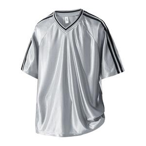 Camiseta de Fútbol Americano de Manga Corta para Hombre, Primavera/Otoño, para Correr y Entrenar, Cuello en V, Transpirable, Estampada, Tallas Grandes, Secado Rápido - Product Image 1