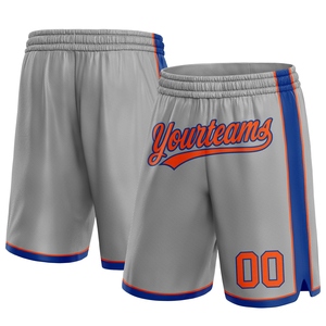 Industrie Direct Engro Sportswear Basketball <b>Shorts</b> Custom Gray <b>Orange</b>-Royal Authentic Basketball <b>Shorts</b> - Product Image 1