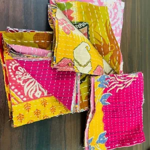 Paket Vintage Kantha hurda pamuk kapitone yamalar kumaş Boho hint hurda elbise hurda paket yapma