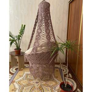 Magnifique chaise suspendue en macramé faite à la main pour la décoration de la maison, pour les meubles d'extérieur dans le salon, la cour, la chambre - Product Image 3