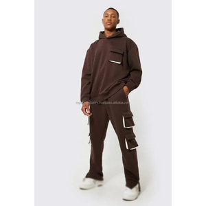Conjunto Deportivo Personalizado con Logotipo para Hombre, Talla XL, Estilo Urbano, Sudadera con Capucha y Pantalones Deportivos con Bolsillos, 100% Algodón Antibacteriano para Primavera - Product Image 5