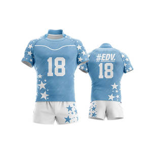 100% ポリエステルデジタルプリントラグビージャージーメンズデザイン制服昇華チームウェアセットスタイル - Product Image 1