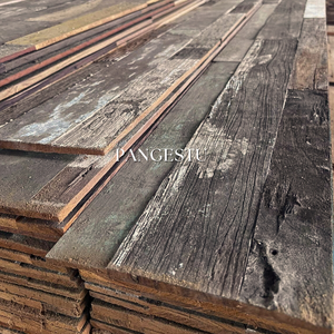 Panel de Pared Acústico Geométrico Moderno de Madera de Teca Reciclada, Revestimiento de Tablas Sólidas, Estilo Rústico Natural para Paredes Decorativas Interiores - Product Image 4