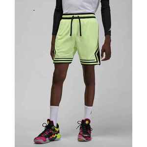 Dry and Comfortable 100% Polyester Mesh Light Liquid Lime & Black Pantalones cortos de diamante para hombre con cintura elástica y punto a rayas Ta - Product Image 6