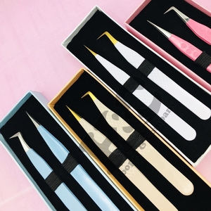 Pince à épiler en acier inoxydable à faible quantité minimale de commande pince à cils durable prêt à expédier boîte à cartes en papier avec logo à prise fine pince à épiler en vison vente en gros - Product Image 1