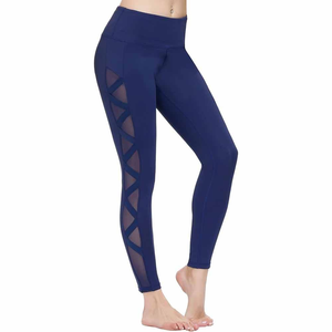 Leggings de sport pour femmes en spandex/nylon, taille élastique, uni, extensible dans les quatre sens, séchage rapide, vêtements de sport tendance du Pakistan - Product Image 1