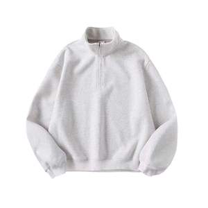 Green Vintage Half Zip Sweatshirt Women Men Retro Style Quarter Zip <b>Pullover</b> Oversized Blend Cotton Fleece Mock Neck <b>Jumper</b> - Product Image 5