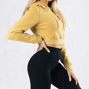 Sweat à capuche à manches longues et à longueur courte pour femmes, sweat à capuche court respirant et élégant - Product Image 5