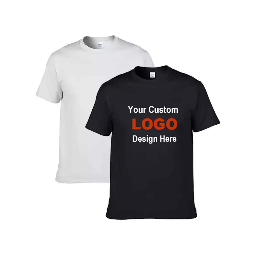 Повседневная спортивная мужская футболка с логотипом под заказ, Высококачественная тканевая футболка для оптовых заказов, простая футболка из 100% хлопка