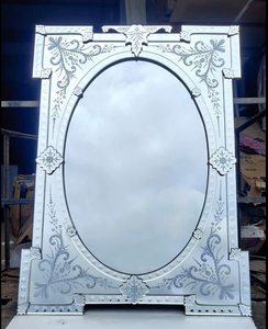Quality Glass Venetian Oval Glass <b>Mirror</b> Wall Mount for Living Room - Product Image 1