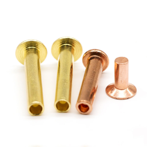 Remache semitubular de cabeza plana chapado en cobre M6 M8 M10 para revestimiento de frenos de camión - Product Image 1