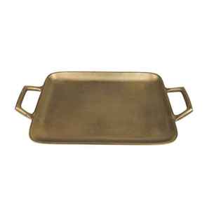 Bandeja DE SERVICIO DE Metal de aluminio para restaurantes, hogar, cocina, servidor de desayuno, acabado dorado, forma Rectangular, diseño Art Deco hecho a mano - Product Image 5
