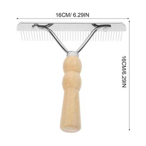 Peine Ecológico de Estilo Simple, Rastrillo de Acero Inoxidable para Subpelo, Mango de Madera Antideslizante para Mascotas Medianas y Grandes, Producto de Aseo para Mascotas - Product Image 2