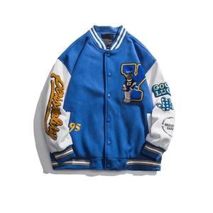 Vente en gros de streetwear de baseball personnalisable pour hommes veste universitaire fine à broderie en chenille taille véritable Letterman support en tissu pour l'hiver - Product Image 1