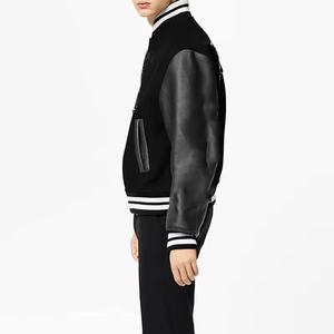 Venta al por mayor de chaquetas de béisbol de manga de cuero personalizadas para hombres Chenille bordado Letterman Varsity Jacket 2024 - Product Image 3