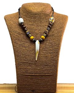 Collar de Eslabones Gruesos para Mujer, Cadena de Cuerno de Búfalo Real, Artesanía Natural Sostenible, Accesorios de Moda, Venta Al por Mayor - Product Image 1