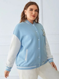 Chaqueta Varsity Premium para Mujer, Cuerpo de Lana, Mangas de Cuero PU, Chaqueta de Béisbol Personalizada con Letras, Fabricante Mayorista - Product Image 3