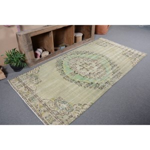 พรมตุรกีวินเทจขนาดใหญ่4.2x8.3ft ทำด้วยมือผ้าขนสัตว์มียางสีเขียวเย็บปะติดปะต่อกันออกแบบสำหรับห้องโถงหรือห้อง - Product Image 5