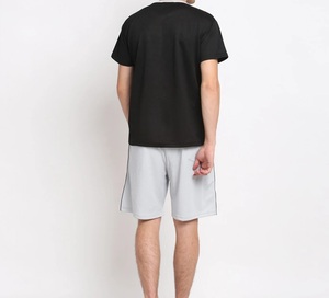 Harry Johnson Men's Black White Solid Pattern Casual Plus Size Sporty V-neck Quick Dry Summer <b>Knitted</b> 100% Polyester T-Shirt <b>Set</b> - Product Image 2