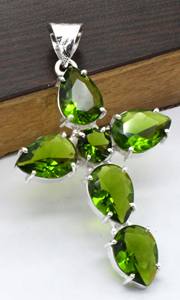 จี้สร้อยคอแฟชั่นสำหรับปาร์ตี้คริสเตียนวินเทจอัญมณีคริสตัลรูปทรงเรขาคณิตอัญมณีเพอริโดขายส่งเครื่องประดับทองเหลืองราคาถูก - Product Image 2