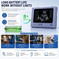 Tragbarer Veterinär-Ultraschallscanner mit 8-Zoll-Linearschallkopf, Wasserdicht, Doppel-Touchscreen und 6,5 MHz Rektalsonde für Rinder, Pferde und Kühe