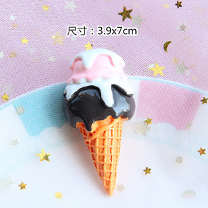 1ชิ้นไอศครีม8เซนติเมตรเรซินหลังแบนเรซิน Cabochon อาหารงานฝีมือ DIY เคสโทรศัพท์อุปกรณ์เสริมสำหรับแช่แข็ง - Product Image 2