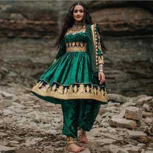 Ropa de Kuchi afgana de la mejor calidad, vestido Banjara personalizado, botón de encaje bordado, tela teñida lisa, técnica de cremallera, venta al por mayor - Product Image 3