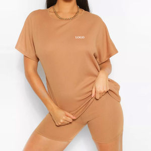 Conjunto Corto Sólido por Encima de la Rodilla para Mujer, Diseño de Última Moda, en Poliéster/Algodón, Transpirable, Antiarrugas, de Alta Calidad, Precio Accesible para Uso Casual - Product Image 1