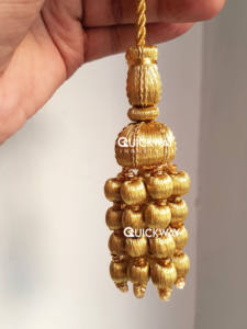 Cuentas de Madera Doradas con Borla, Cordón de Hilo Metálico Dorado Hecho a Mano para Vestimentas de Iglesia y Decoración de Rochet, Hecho a Medida, Alta Calidad - Product Image 2