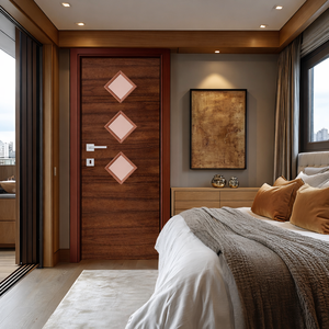 Panneau de porte en PVC moderne, imperméable, durable, résistant aux termites, résistant au feu, porte intérieure pour la maison, le bureau, les applications hôtelières - Product Image 1