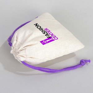 Purple Handle Cotton Canvas <b>Pouch</b> 4 W X 5 H Inch Size 100% Customizable Flexible Gift Packaging Bags Pure Eco Friendly Gifting - Product Image 5