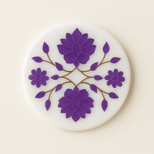 Posavasos floral marrón y Rosa elegante, hecho a mano para bebidas Soporte redondo, acento de mesa decorativo único para hogares modernos - Product Image 5