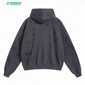 เสื้อฮู้ดซิปแบบยูนิเซ็กซ์ คุณภาพสูง ผ้าฟลีซ/เฟรนช์เทอร์รี่ ผ้าฝ้ายฟอกแบบวินเทจ ซันเฟด ดับเบิ้ลพิคเคิล แห้งเร็ว ระบายอากาศได้ดี - Product Image 1
